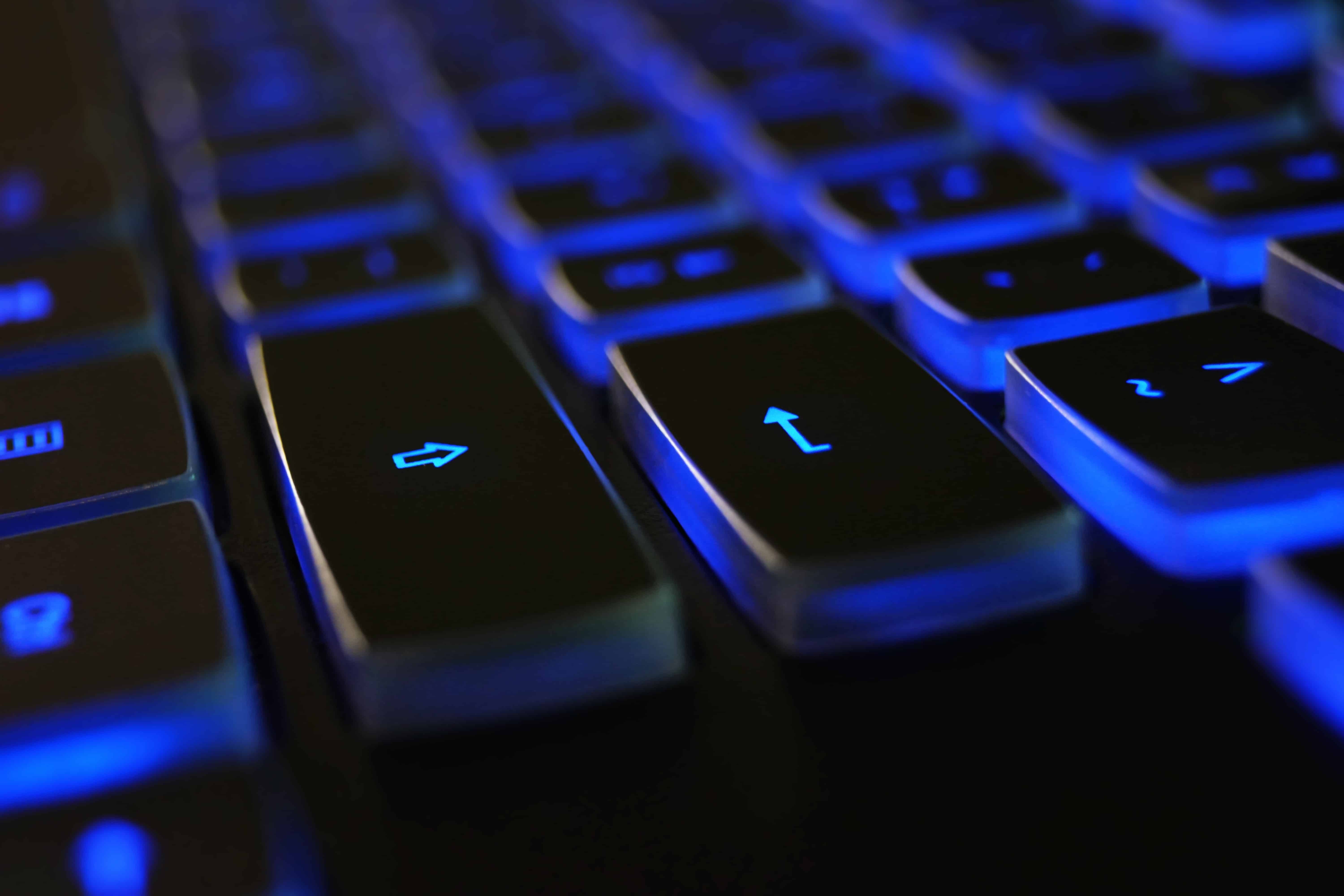 black-blue-computer-keyboard