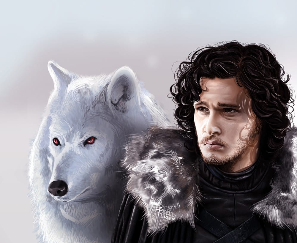 Jon Snow avec Ghost